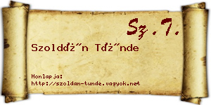 Szoldán Tünde névjegykártya